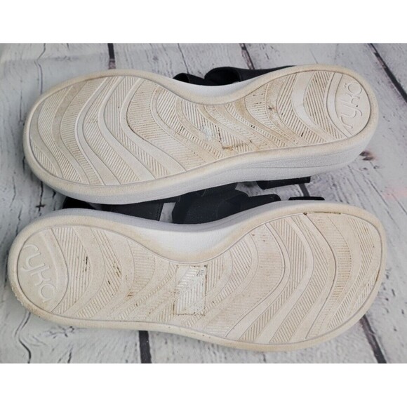 Ryka Women's Adjustable Wedge Sandals Aloha Black size 9.5W Strappy Cute Comfort - Picture 10 of 10